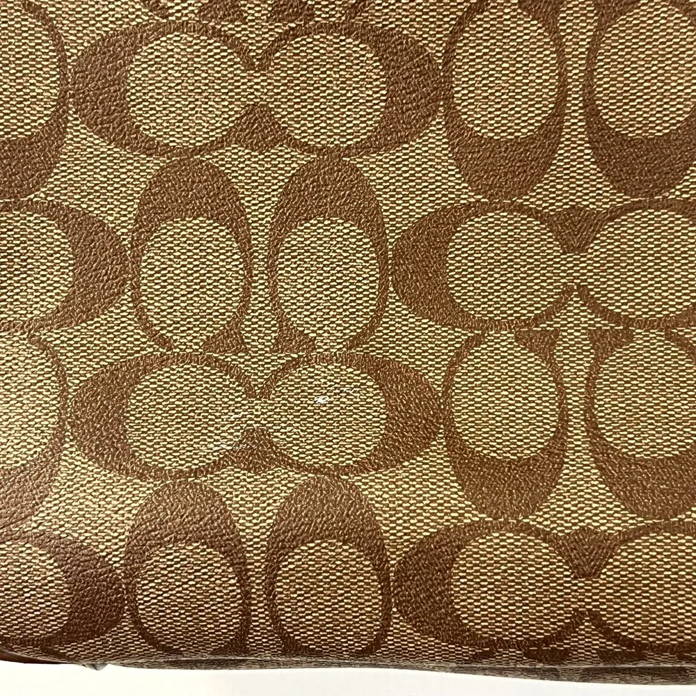 Coach Signature Zip Shoulder Bag Brown Coated Canvas Leather Trim  F29209 - Picture 9 of 16